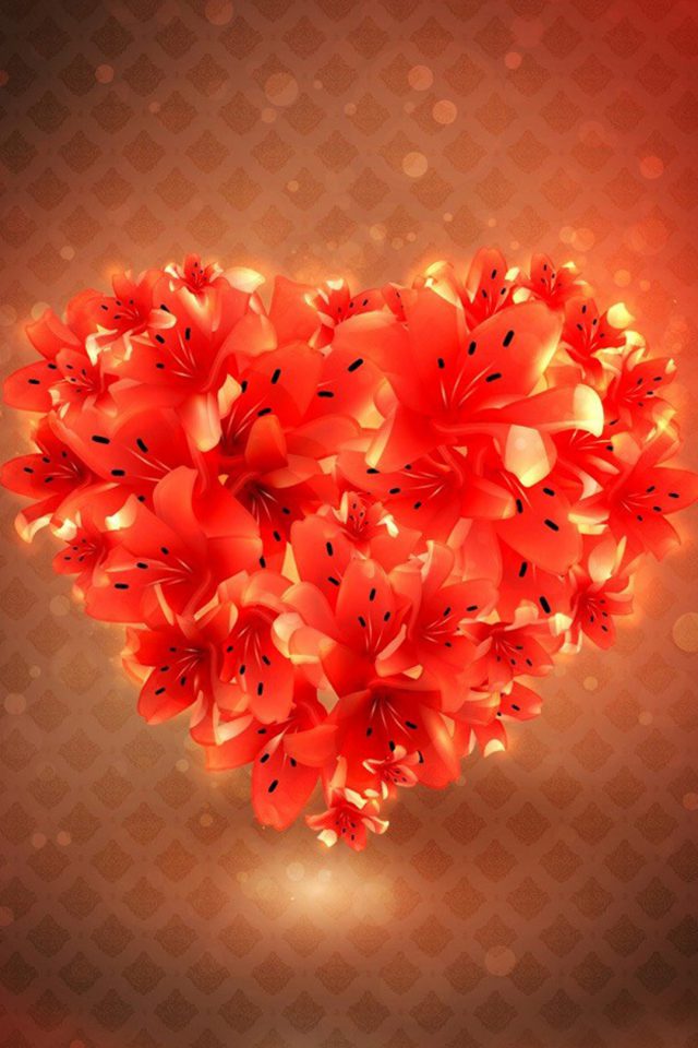 Flower Love Heart Android wallpaper