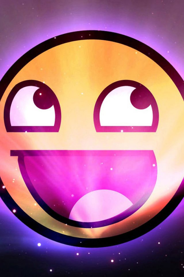 Funny Emoticon Space Purple Android wallpaper