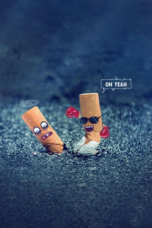 Fighting Cigarette Funny Android wallpaper