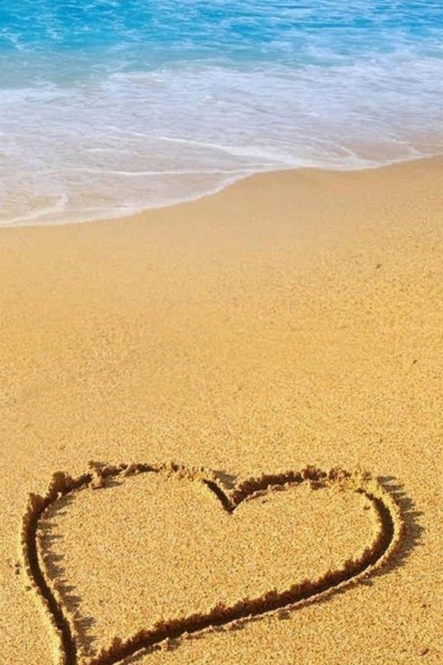 Love Sandy Beach Wave Android wallpaper