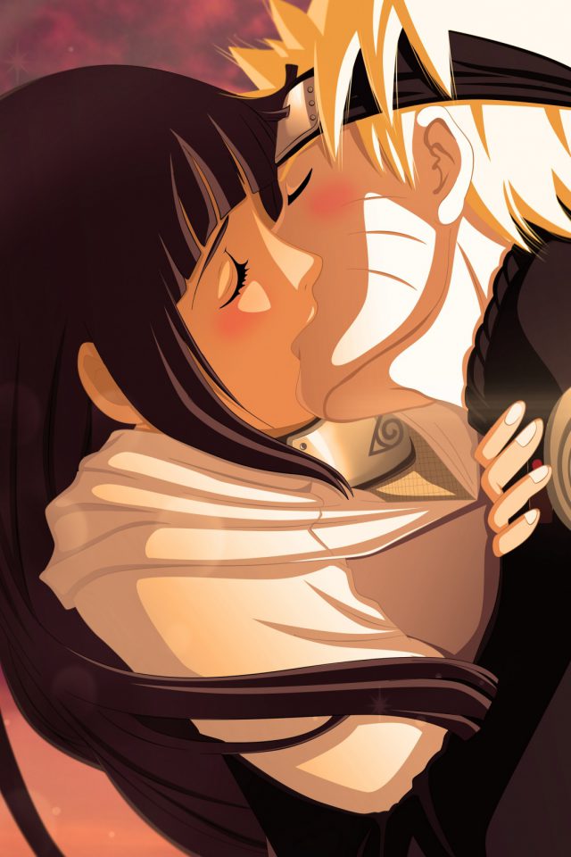 Naruto Uzumaki Naruto Hyuuga Hinata Girl Boy Kiss Android wallpaper