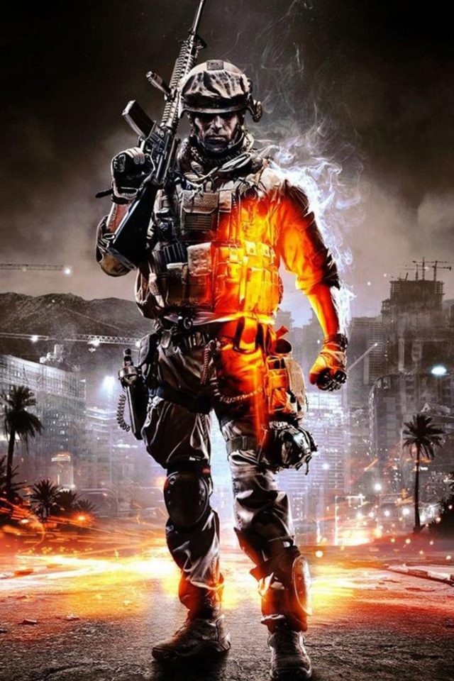 Call of Duty Ghosts Orange Soldier Android wallpaper