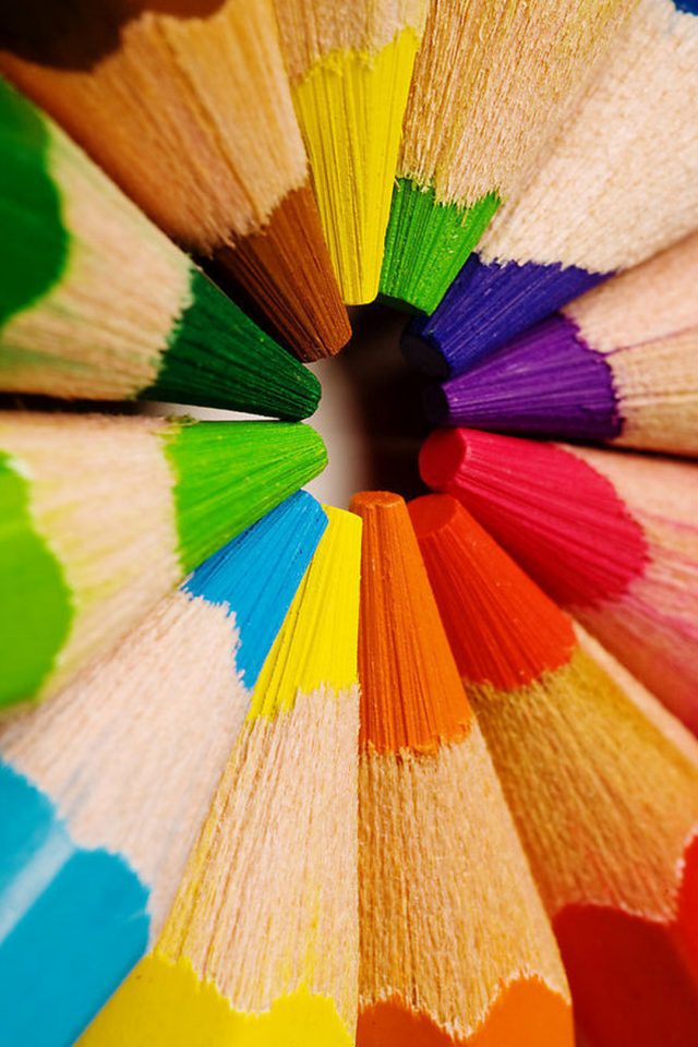 Colorful pencils-closeup Android wallpaper