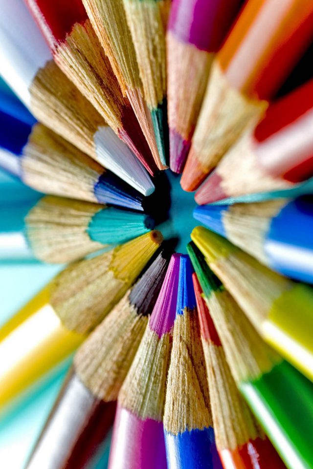 Colorful pencils-macro Android wallpaper
