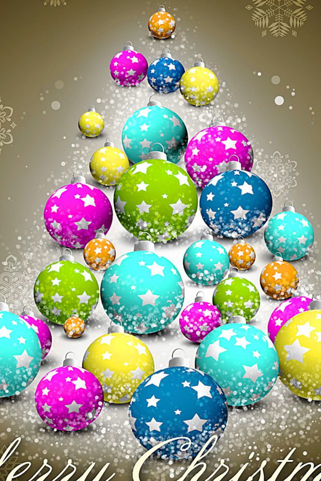 Colorful Merry Christmas Android wallpaper