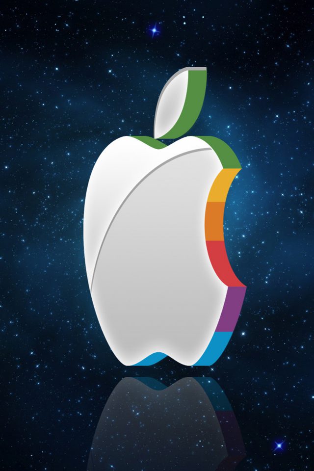 3D Apple Logo In Space Android wallpaper