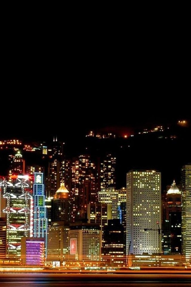 Hong Kong At Night Android wallpaper