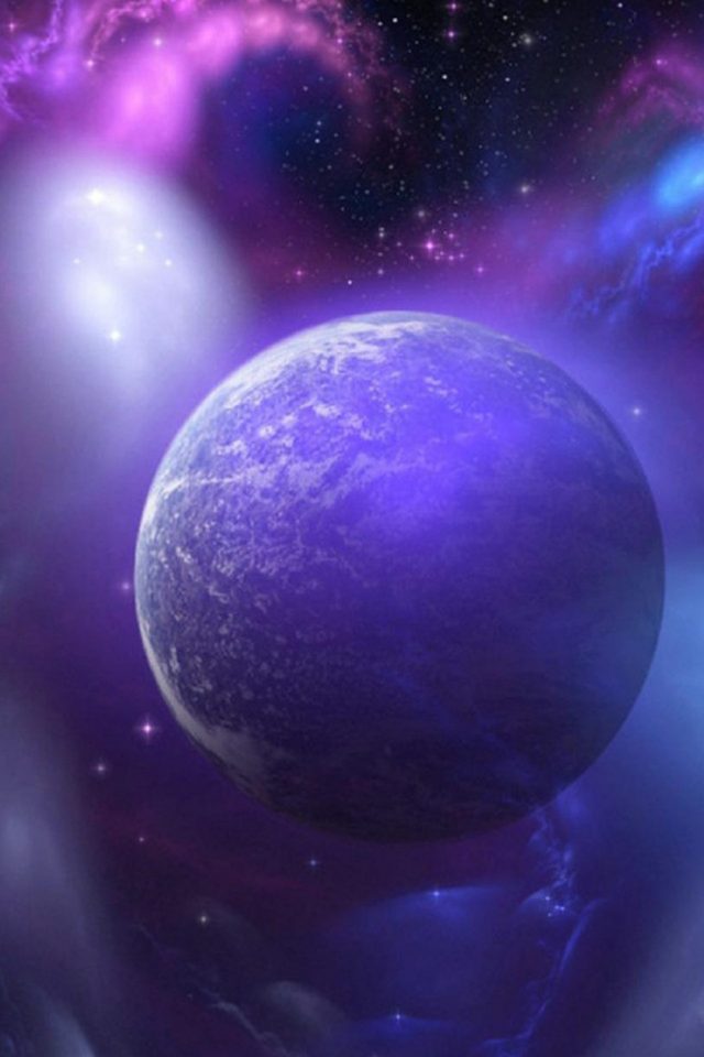 Purple Space Planet Android wallpaper