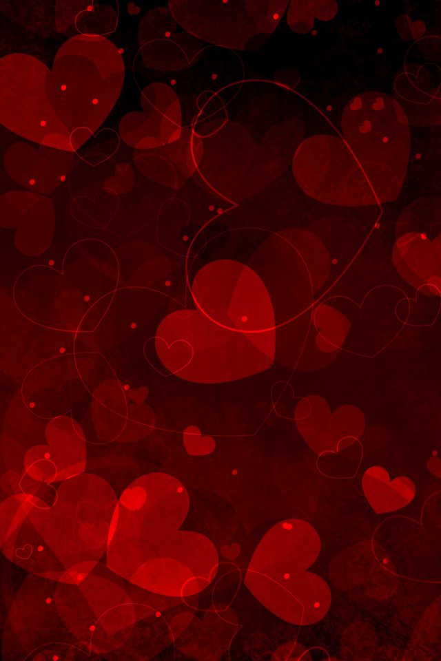 Red Hearts Art Valentine Android wallpaper