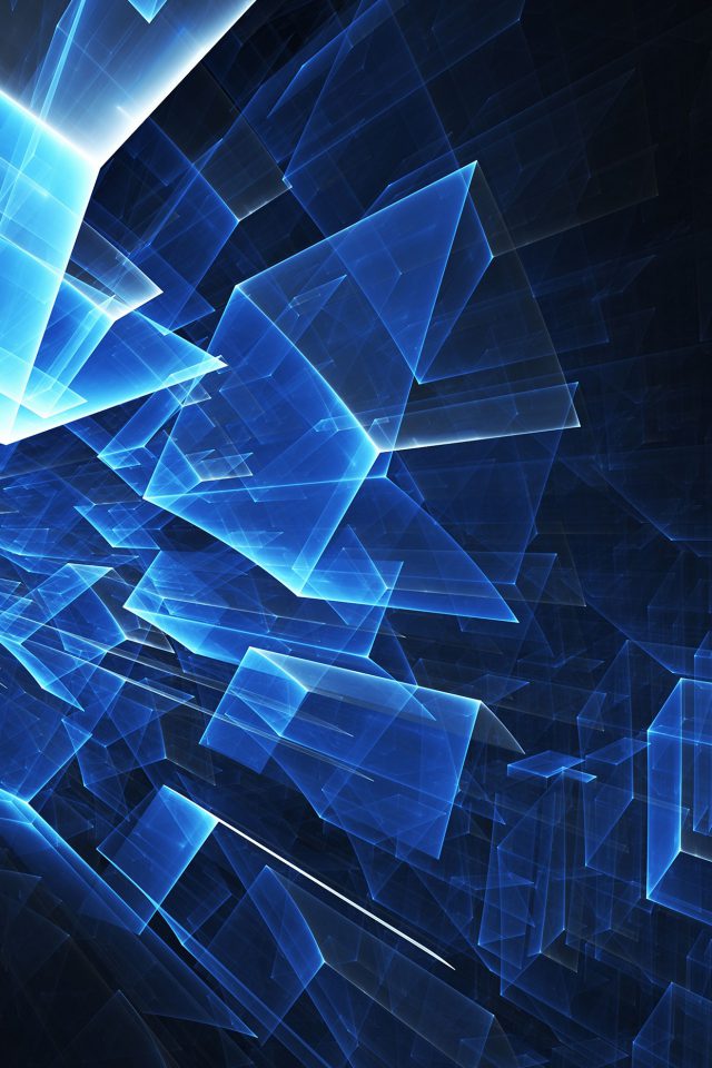 Abstract Blue Cube Pattern Android wallpaper