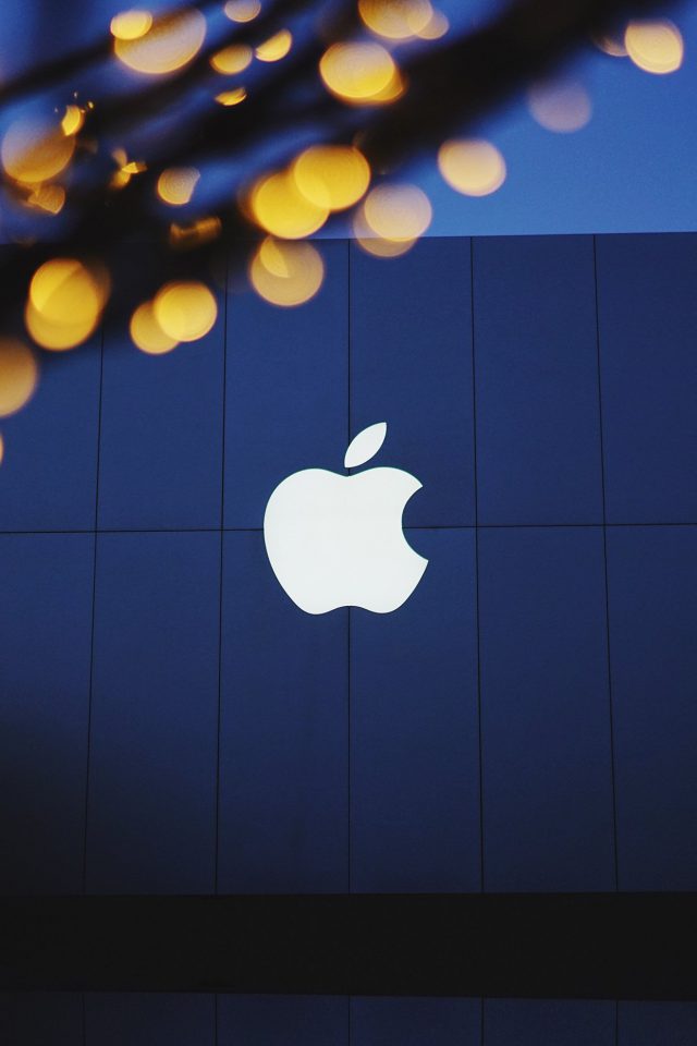 Apple Logo Blue Dark Android wallpaper