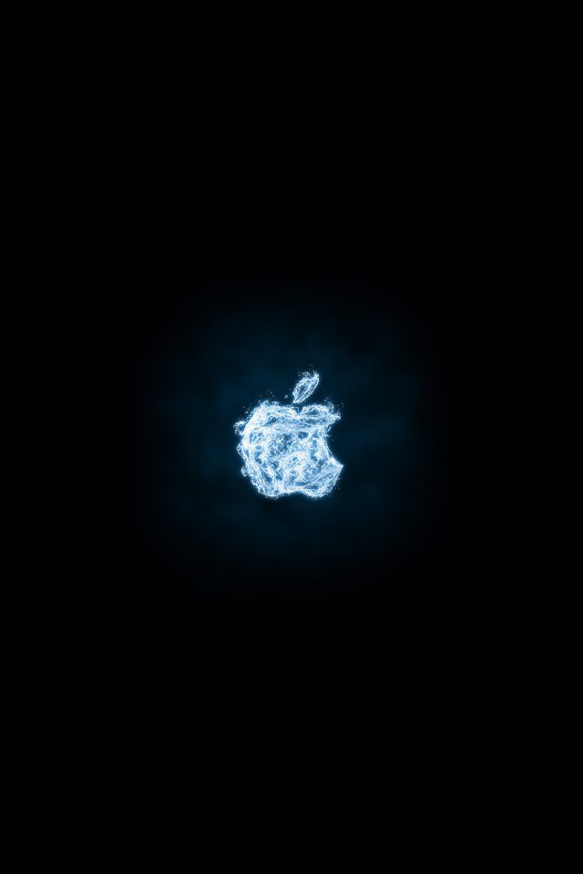 Apple Logo Dark Water Blue Art Illustration Android wallpaper