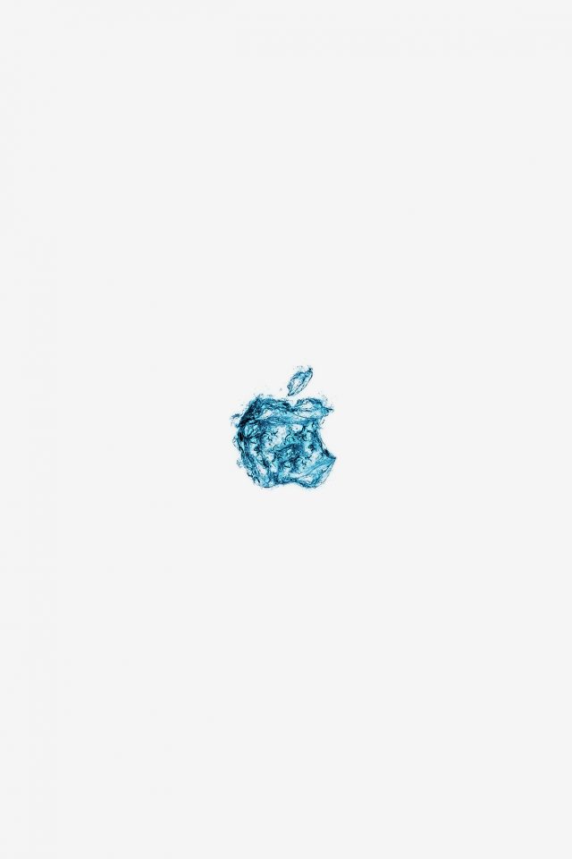 Apple Logo Water White Blue Art Illustration Android wallpaper