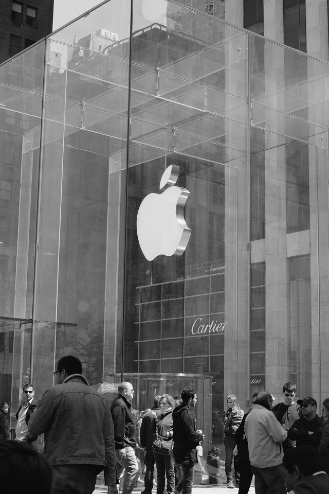 Apple Shop Newyork Dark Bw Cartier City Android wallpaper