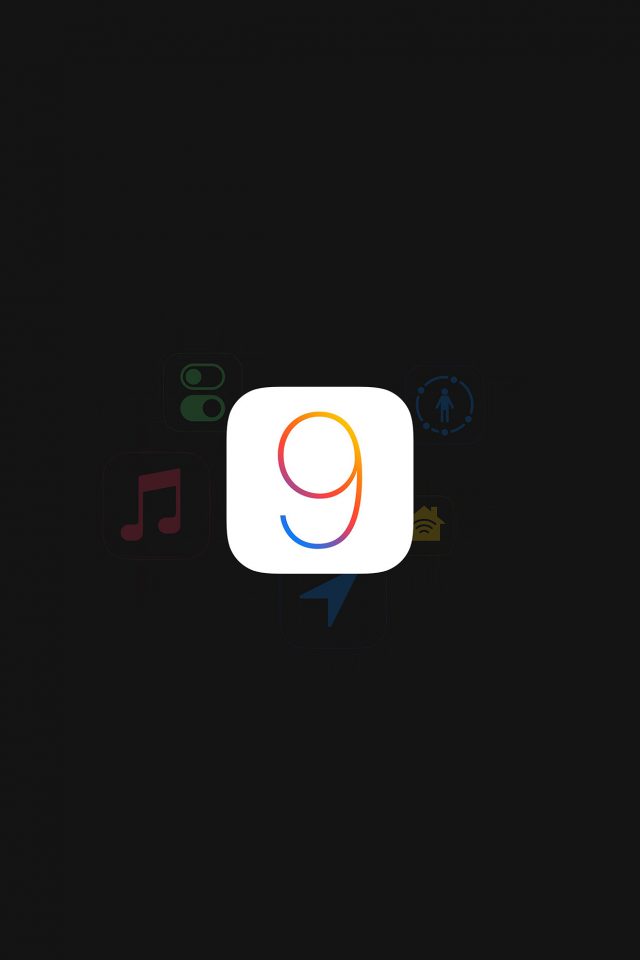 Apple IOS9 Logo Dark Simple Art Android wallpaper