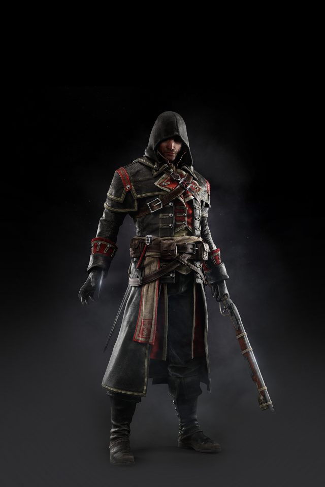 Assassins Creed Rogue Game Art Dark Shay Hood Android wallpaper