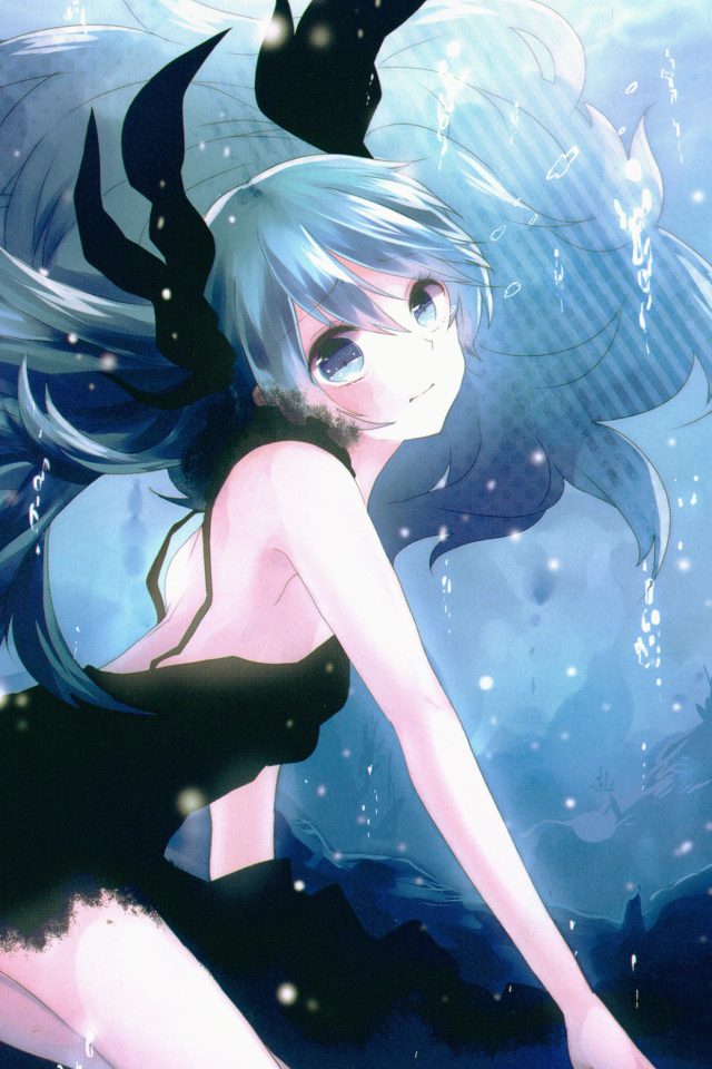 Deep Sea Girl Anime Illust Art Blue Android wallpaper