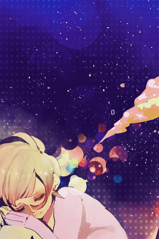 Sleeping Girl Anime Art Illustration Blue Android wallpaper