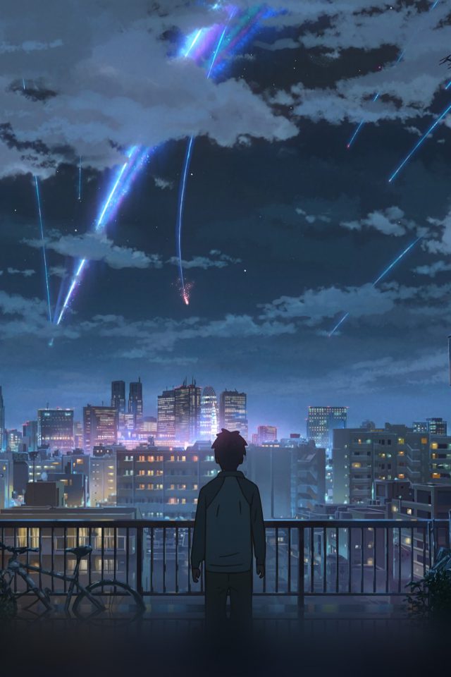 Yourname Night Anime Sky Illustration Art Android wallpaper