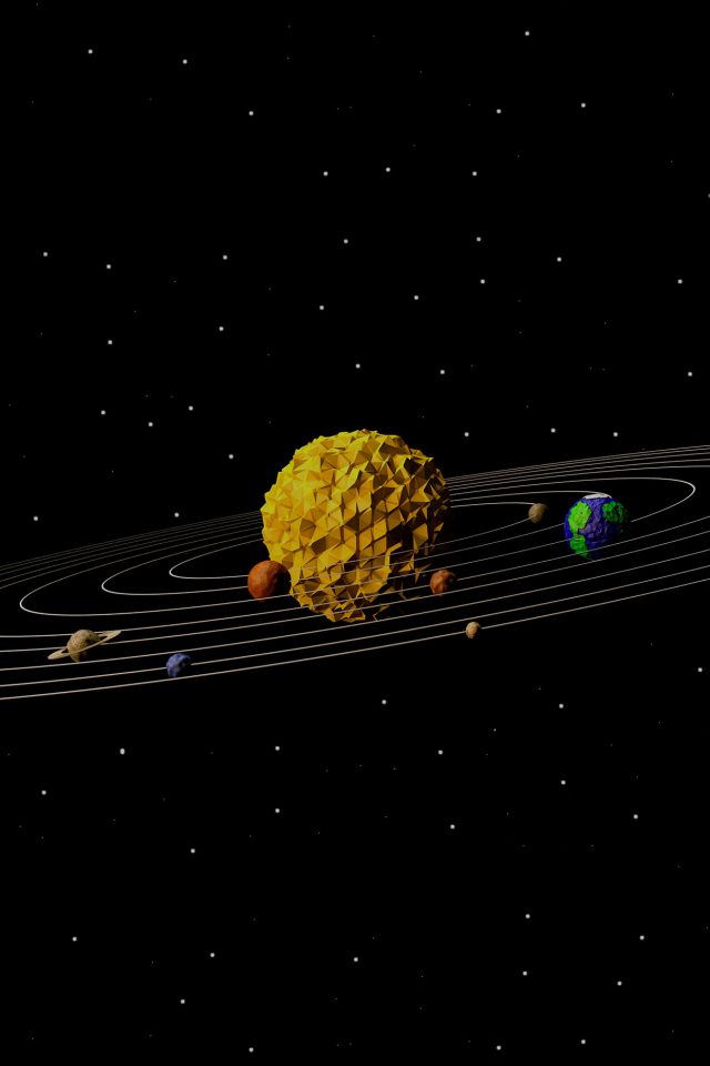 3d Solar System Space Art Minimal Android wallpaper