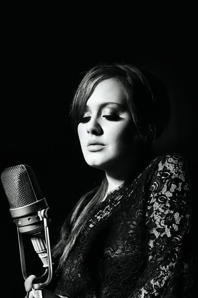 Adele Music Singer Dark Bw Celebrity Android wallpaper