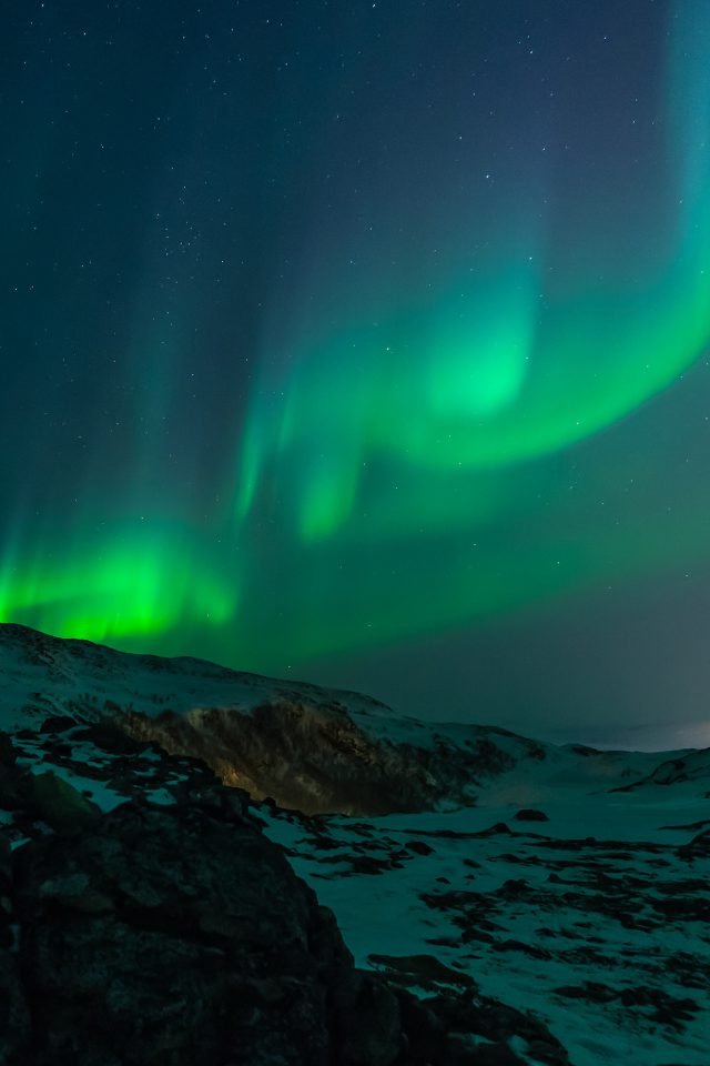 Aurora Nature Night Sky Android wallpaper