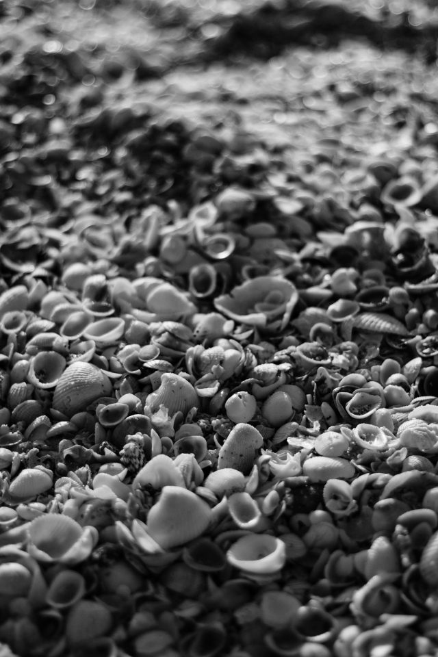 Beach Sand Rock Nature Pattern Bw Dark Android wallpaper