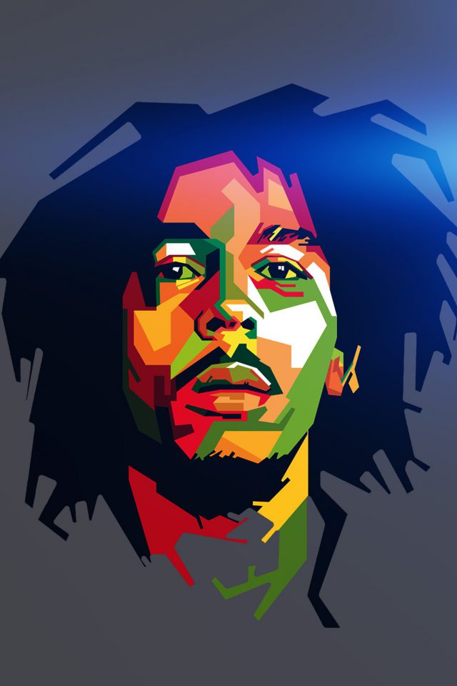 Bob Marley Blue Art Illust Music Reggae Celebrity Android wallpaper