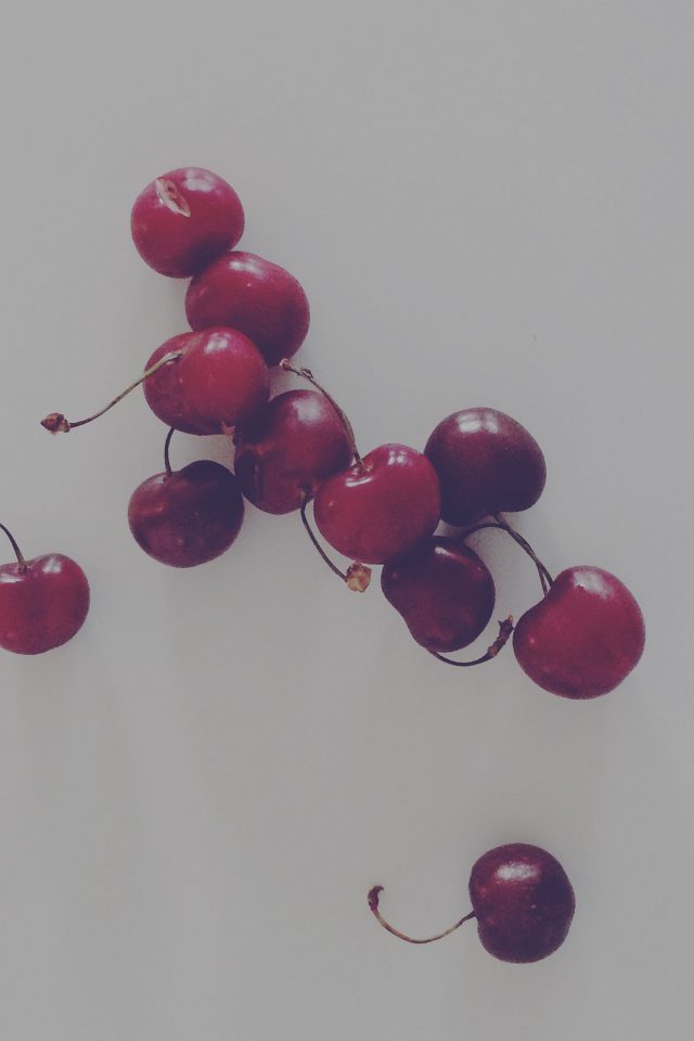 Cherry Red Dark Paula Borowska Fruit Nature Android wallpaper