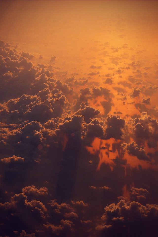 Cloud Nine Sky Fly Sunset Red Nature Flare Android wallpaper