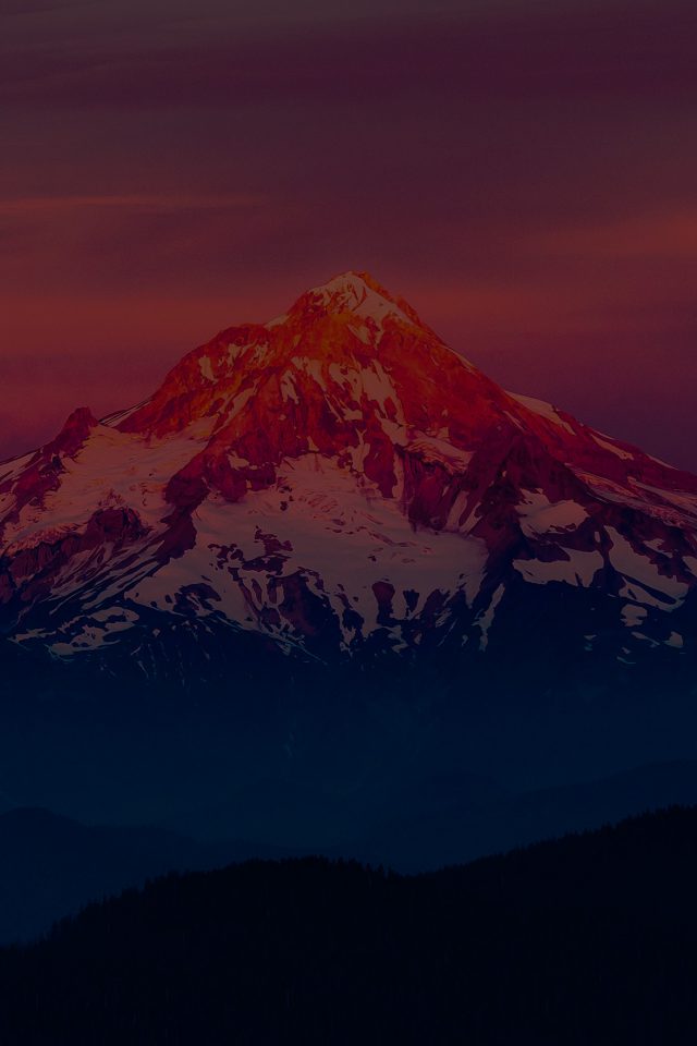 Dark Sunset Snow Mountain Nature Android wallpaper
