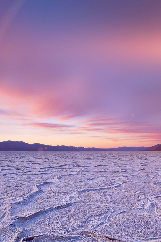 Dead Sea Snow Sunset Mountain Nature Flare Android wallpaper