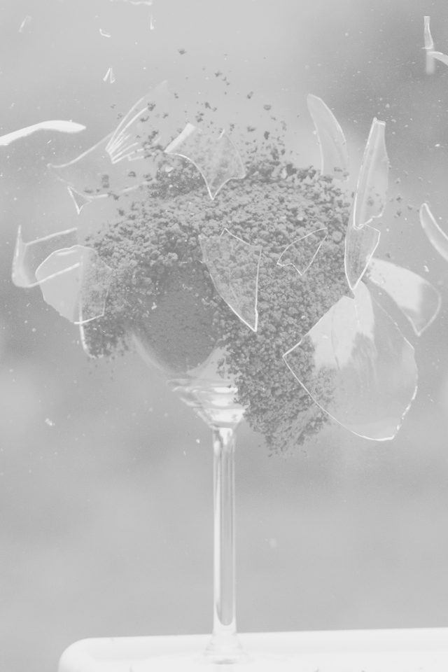 Glass Breaking Nature Art White Bw Android wallpaper