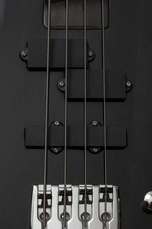 Guitar Bass Electric Music Dark Black Illustration Art Android wallpaper