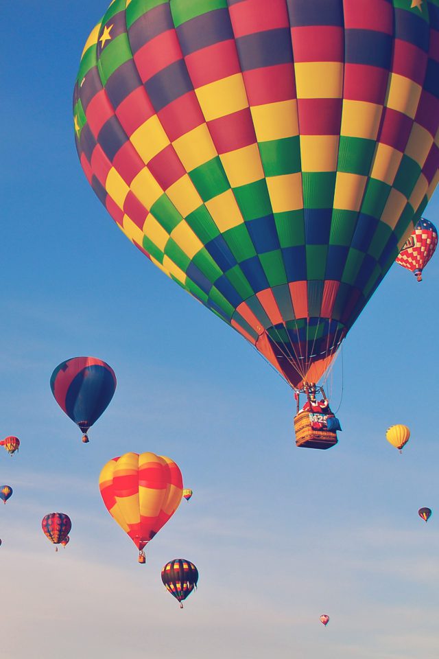 Hot Air Balloon Party Nature Sky Android wallpaper