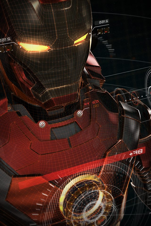 Ironman 3d Red Game Avengers Art Illustration Hero Vignette Android wallpaper