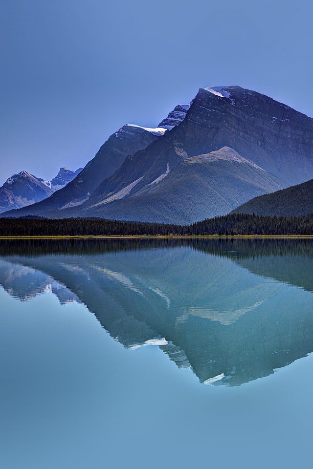 Lake Mountain Reflection Nature Blue Android wallpaper