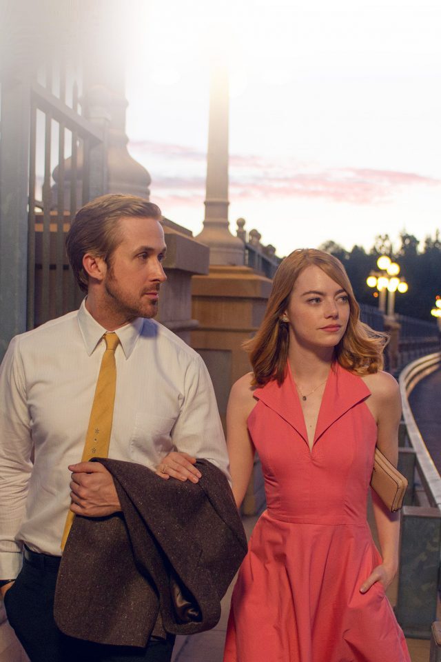 Lalaland Ryan Gosling Emma Stone Red Film Android wallpaper