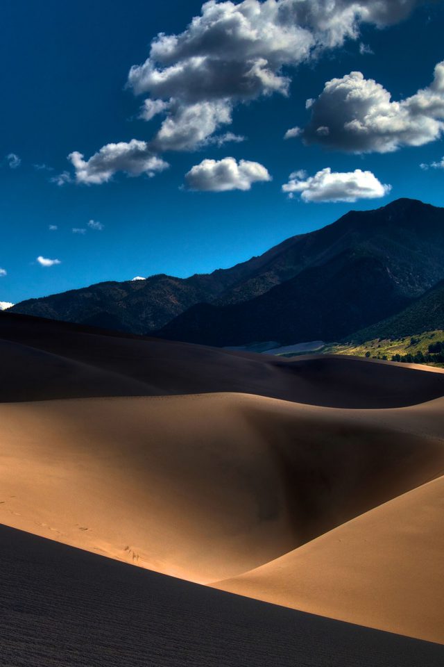 Line In Sand Desert Mountain Nature Android wallpaper