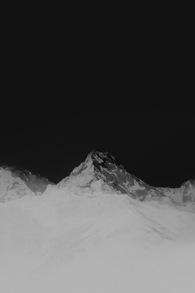 Mountain Bw White High Sky Nature Rocky Android wallpaper