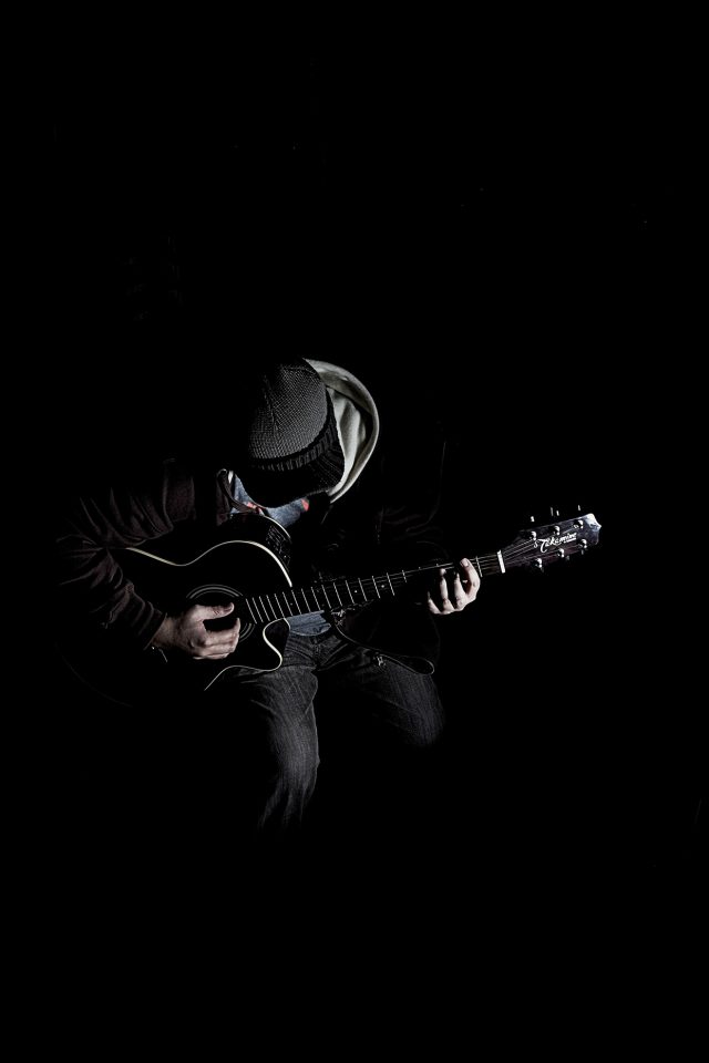 Out The Dark Guitar Player Music Android wallpaper