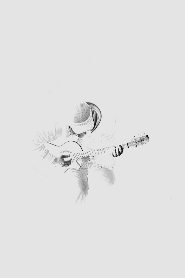 Out The Dark Guitar Player Music White Android wallpaper