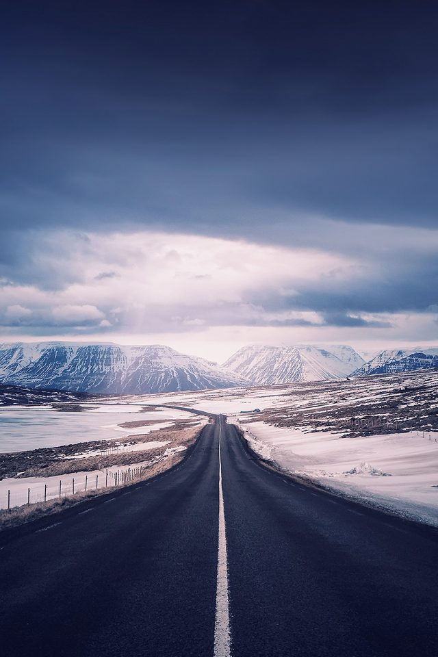 Road To Heaven Snow Mountain Nature Winter Android wallpaper