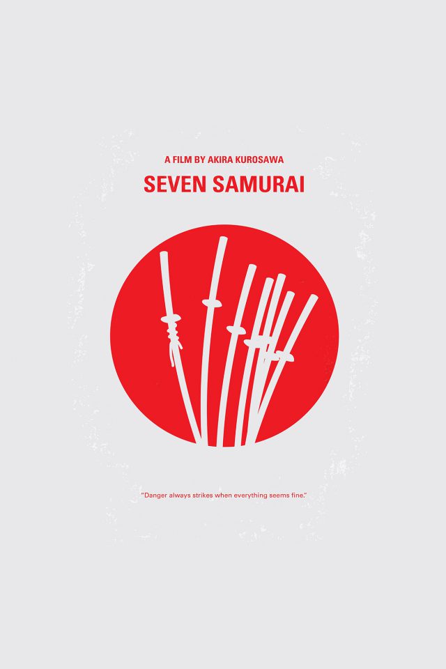 Seven Samurai Film Minimal Art Illustration Android wallpaper
