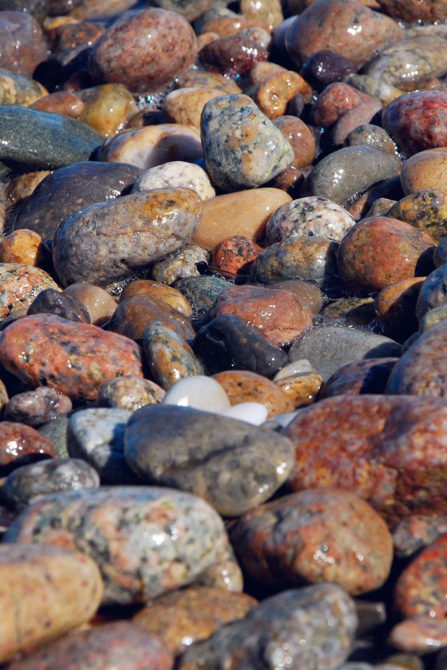 Stone Rocks Beach Nature Pattern Android wallpaper