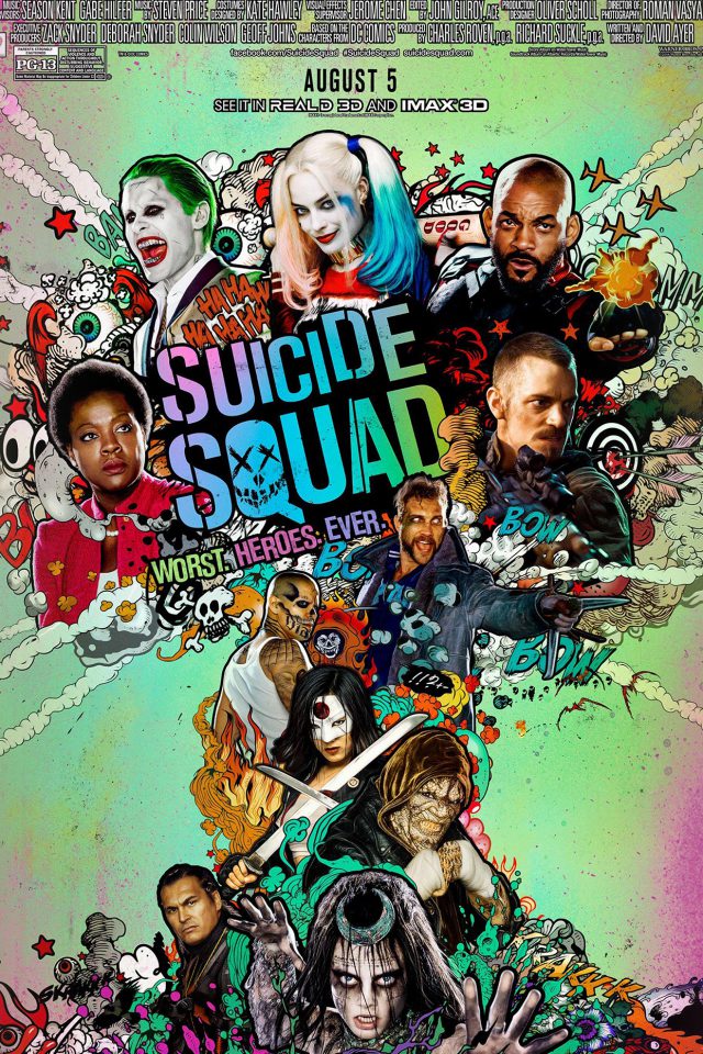 Suicide Squad Film Poster Art Illustration Android wallpaper