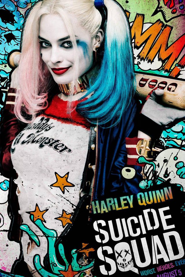 Suicide Squad Film Poster Art Illustration Joker Haley Quinn Android wallpaper