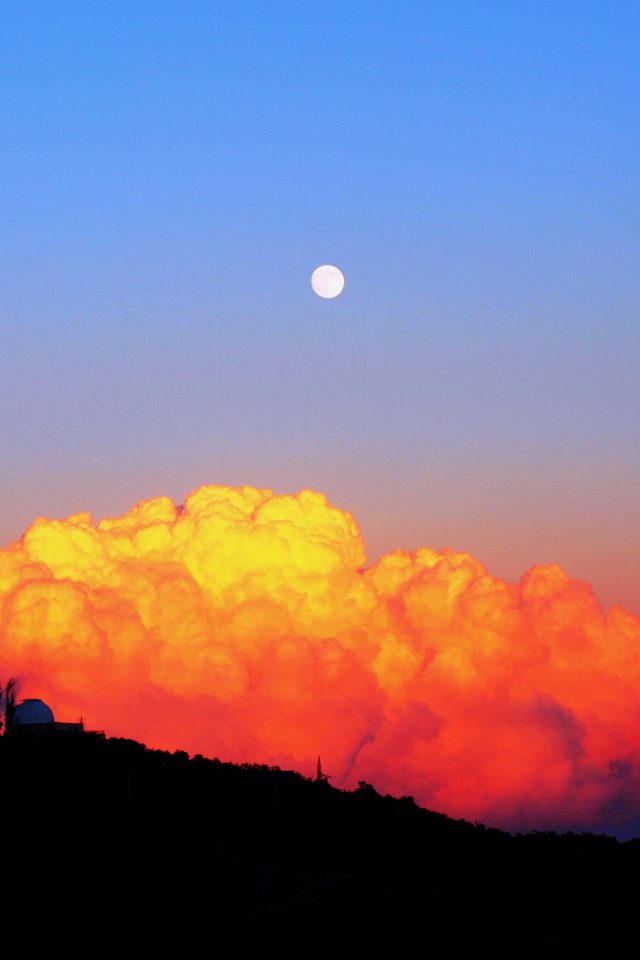 Sunset Mountain Sky Nature Cloud Red Android wallpaper