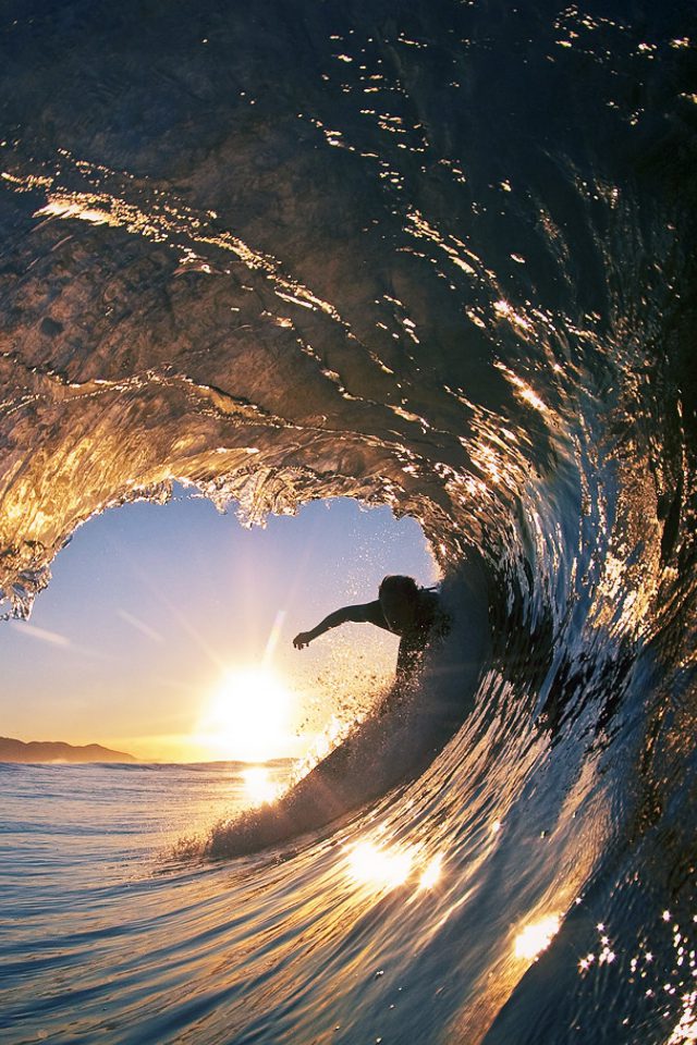 Surf Wave Sea Nature Sunshine Android wallpaper