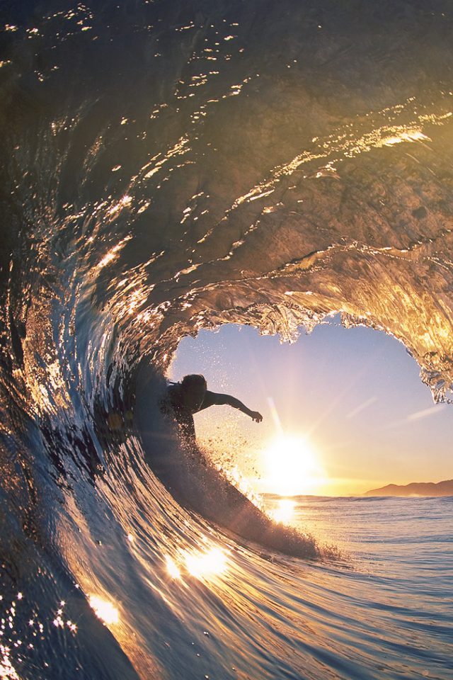 Surf Wave Sea Nature Sunshine Flare Android wallpaper
